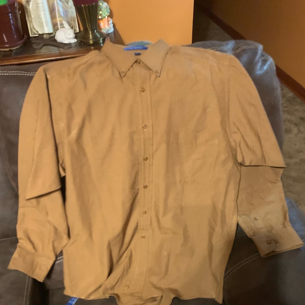 Tan button up